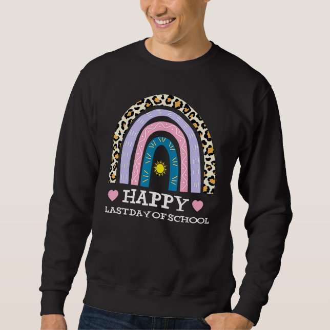 Sudadera Happy Last Day Of School Graduation Groovy Teacher (Anverso)