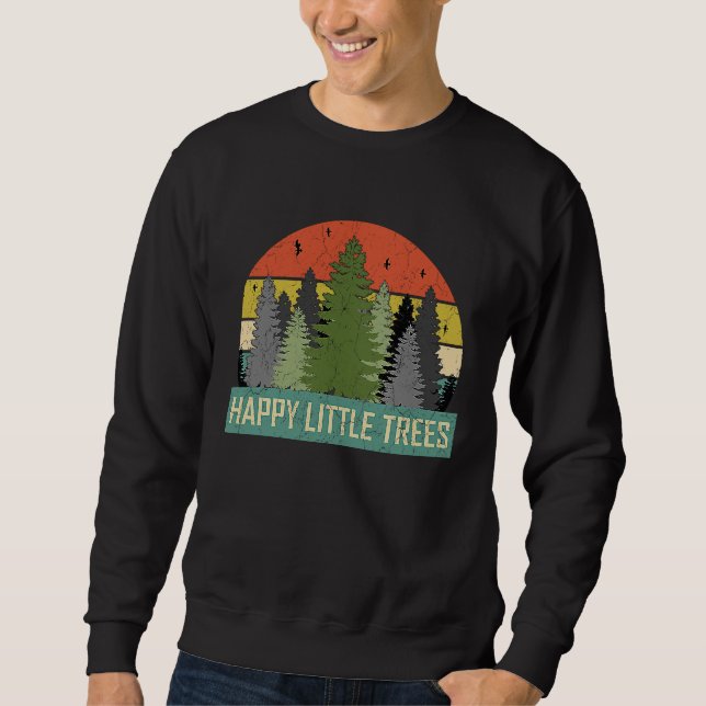 Sudadera Happy Little Trees Evergreen Forest  For Men Women (Anverso)