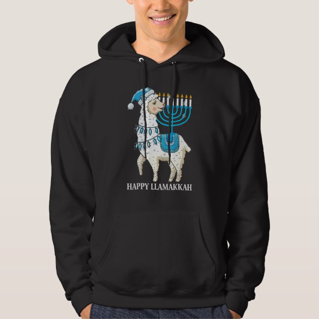 Sudadera Happy Llamakkah Cute Jewish Llama Sunglasses Hanuk (Anverso)