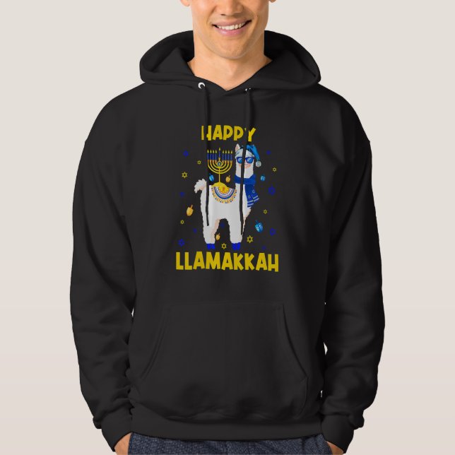 Sudadera Happy Llamakkah Hanukkah Chanukah Llama Alpaca Sun (Anverso)