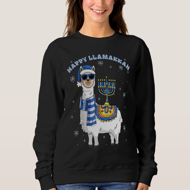 Sudadera Happy Llamakkah Hanukkah Llama Chanukah Alpaca Gir (Anverso)