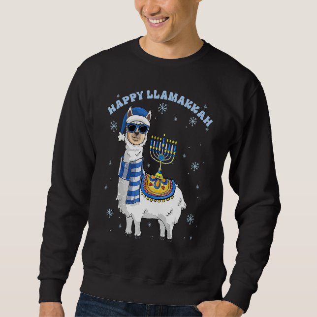 Sudadera Happy Llamakkah Hanukkah Llama Chanukah Alpaca Gir (Anverso)