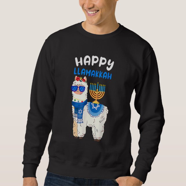 Sudadera Happy Llamakkah Hanukkah Llama Chanukah Alpaca Wom (Anverso)