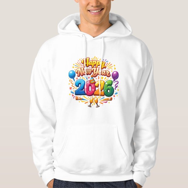 Sudadera Happy New Year 2026 Celebration – Festive Firework (Anverso)