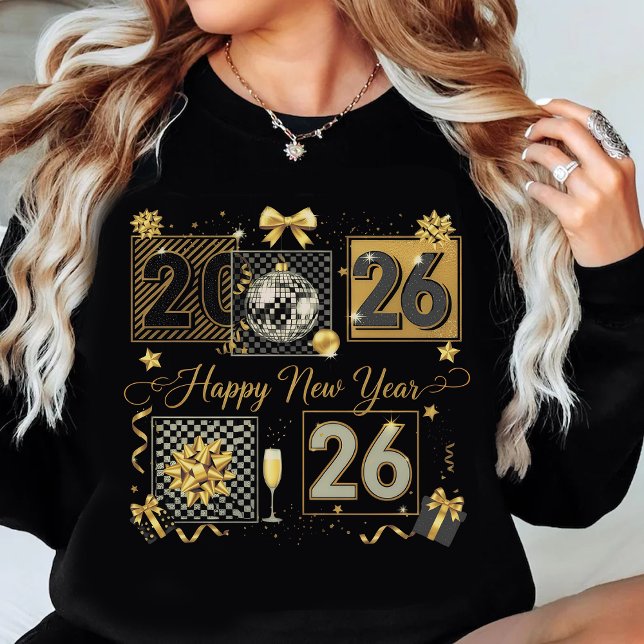 Sudadera Happy New Year 2026 Gold Glitter Celebration (Subido por el creador)
