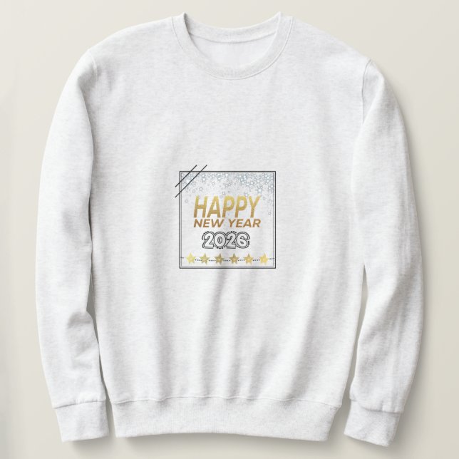 Sudadera Happy New Year 2026 hoodie – Sparkling Gold (Anverso del diseño)