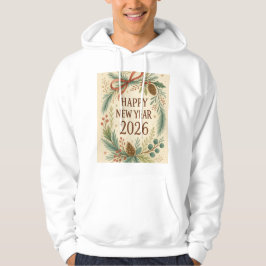 Sudadera happy new year 2026 rustic floral hoodie