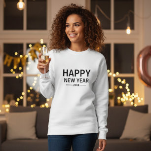 Sudadera Happy New Year 20XX Sweatshirt - Minimalist White