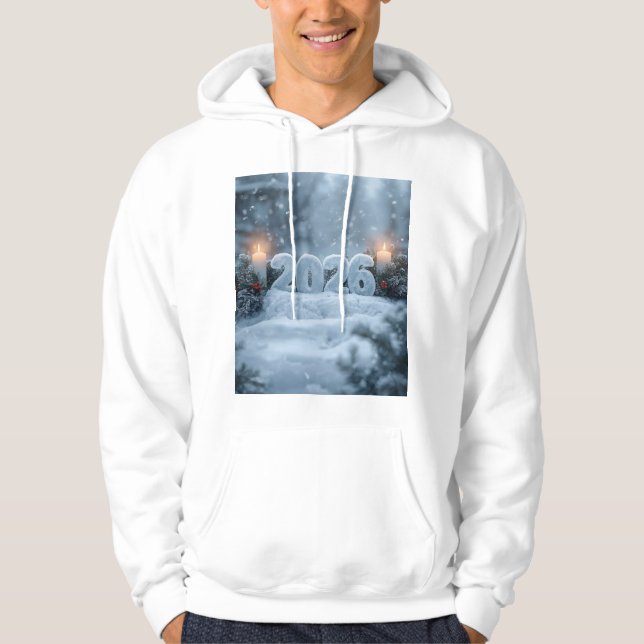Sudadera happy new year winter scene hoodie (Anverso)