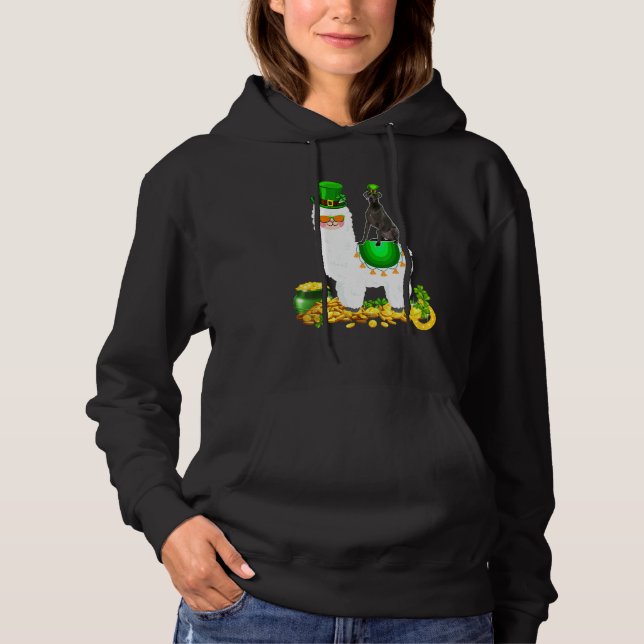Sudadera Happy Patrick S Day Leprechaun Great Dane Riding L (Anverso)
