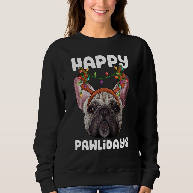 Sudadera Happy Pawlidays French Bulldog Christmas Paw Dog H (Anverso)