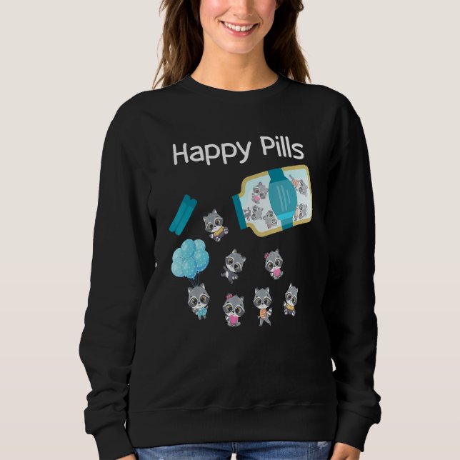 Sudadera Happy Pills Raccoon Cute (Anverso)