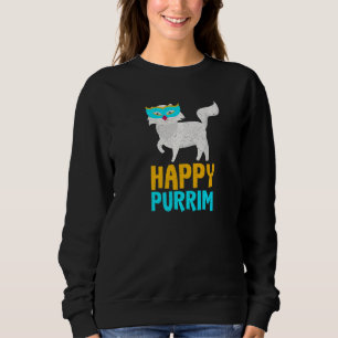 Sudadera Happy Purim Costume Idea Funny Cat Hebreo Hebreo H