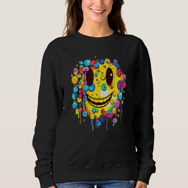 Sudadera Happy Rave Face Party  EDM Music Festival (Anverso)