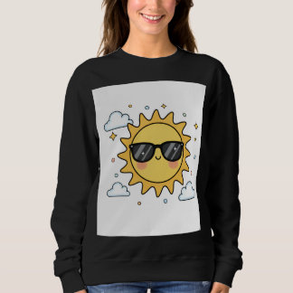 Sudadera Happy Smiling Sun Cartoon - Minimalist Kawaii Suns