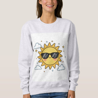 Sudadera Happy Smiling Sun Cartoon - Minimalist Kawaii Suns