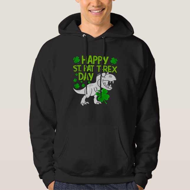 Sudadera Happy St Pat Rex Day Dino Shamrock St Patricks Day (Anverso)