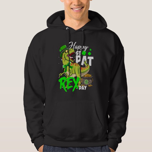 Sudadera Happy St Pat Rex Day Dinosaur Irish Shamrock St Pa (Anverso)