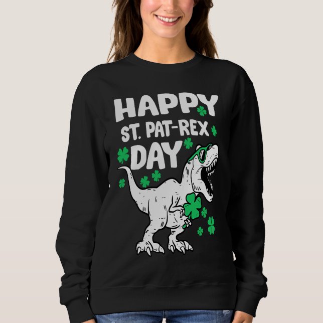 Sudadera Happy St Pat Rex Day Dinosaur St Patricks Day Iris (Anverso)