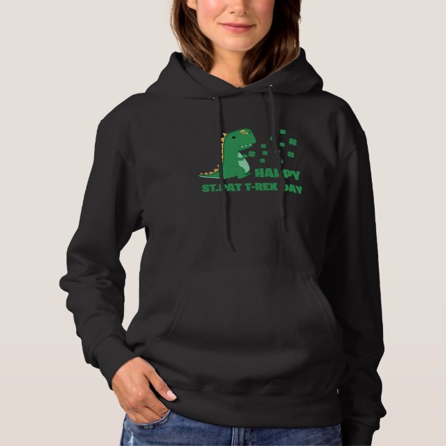 Sudadera Happy St PAT T Rex Day St Patrick's Day Funny Dino (Anverso)