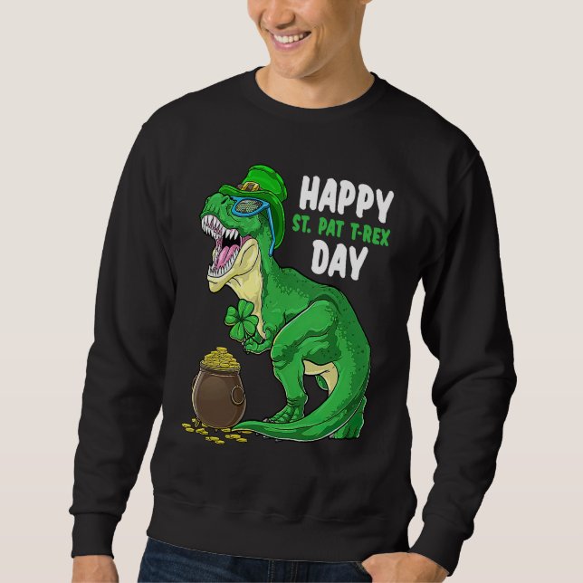 Sudadera Happy St Pat Trex Day Dino St Patricks Day Toddler (Anverso)