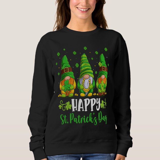 Sudadera Happy St Patricks day gnomes Shamrock Lucky boys g (Anverso)