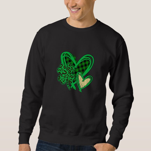 Sudadera Happy St Patrick's Day Shamrock,Heart Pajama. Patr (Anverso)