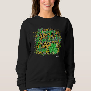 Sudadera Happy St Patricks Day Tee Shamrock Leopard Classic