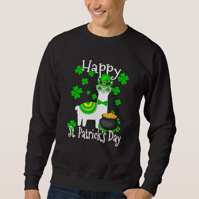 Sudadera Happy St Patrick's Day Three Gnome Irish Shamrock  (Anverso)