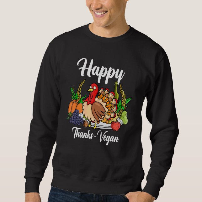 Sudadera Happy Thanks Vegan World Vegan Day Thanksgiving (Anverso)