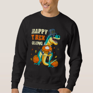 Sudadera Happy Thanksgiving Dinosaur Boys T Rex Pumpkin Pie