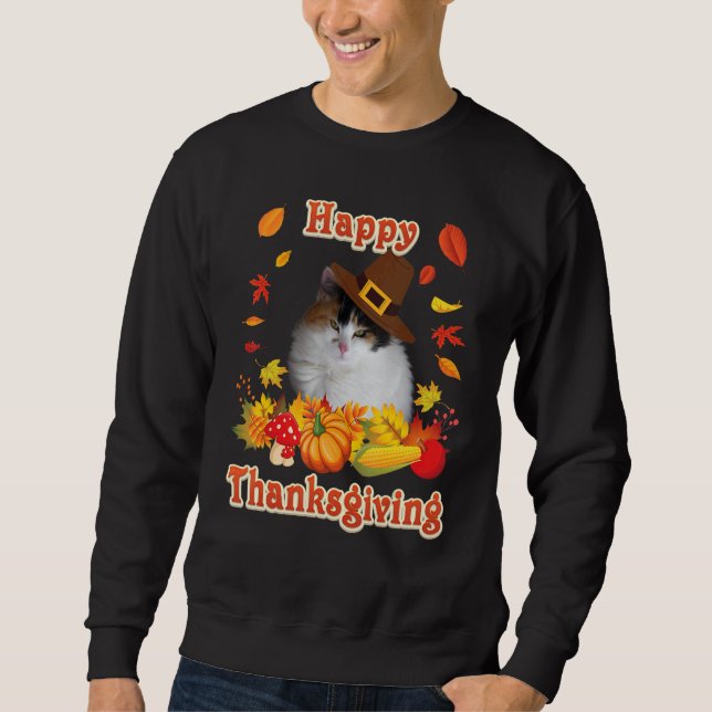 Sudadera Happy Thanksgiving Japanese Bobtail Cat I'm Thankf (Anverso)