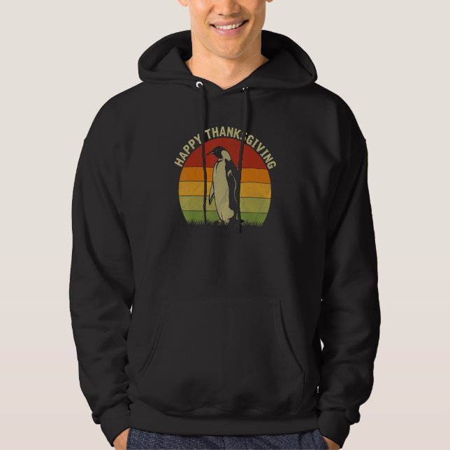 Sudadera Happy Thanksgiving Penguin  Cute Thanksgiving Cost (Anverso)