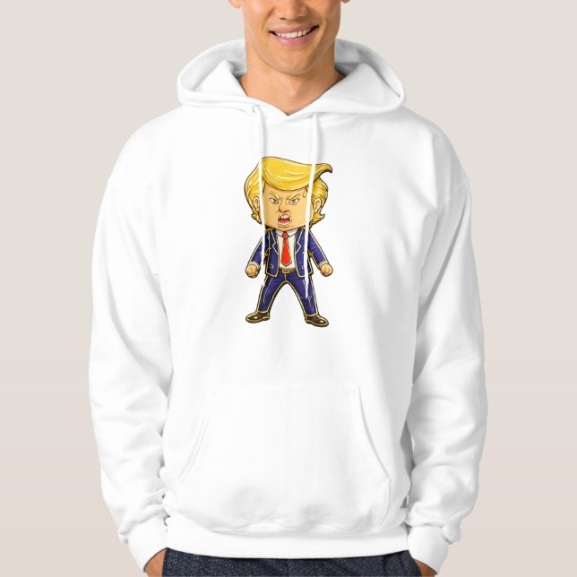 Sudadera Happy Trump Lapel Pin Meme Angry Trump Pop Art (Anverso)