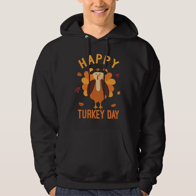 Sudadera Happy Turkey Day Funny Fall Thanksgiving Men Women (Anverso)