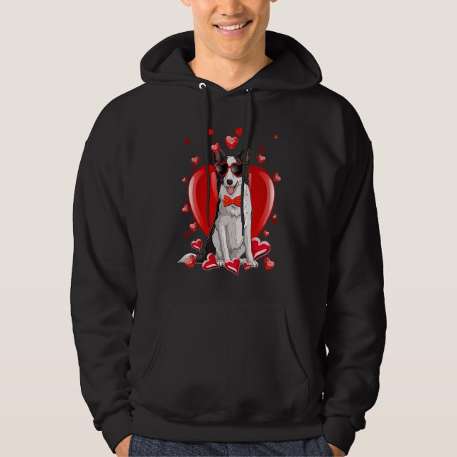 Sudadera Happy Valentines Day Border Collie   Dog (Anverso)