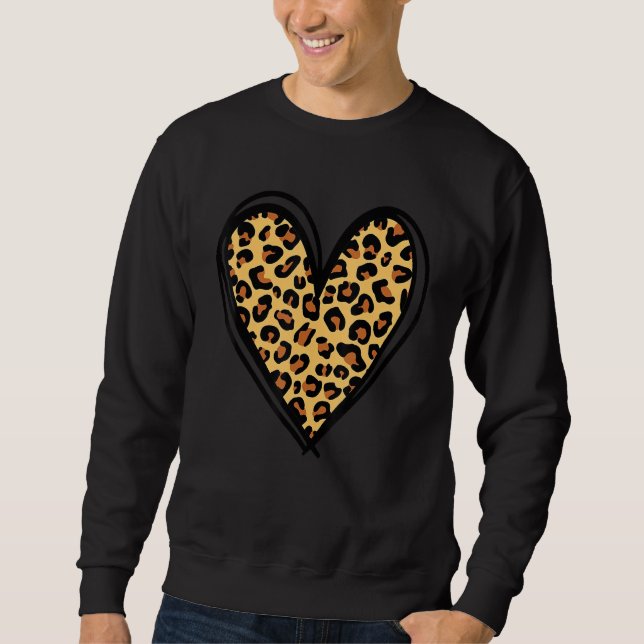 Sudadera Happy Valentine's Day Cute Hearts Leopard Couple M (Anverso)