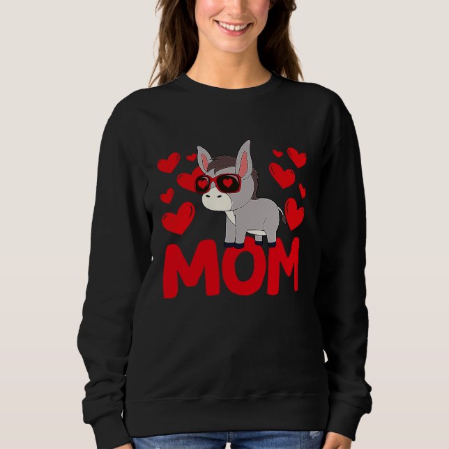 Sudadera Happy Valentine's Day Donkey Mom Mothers Day Valen (Anverso)