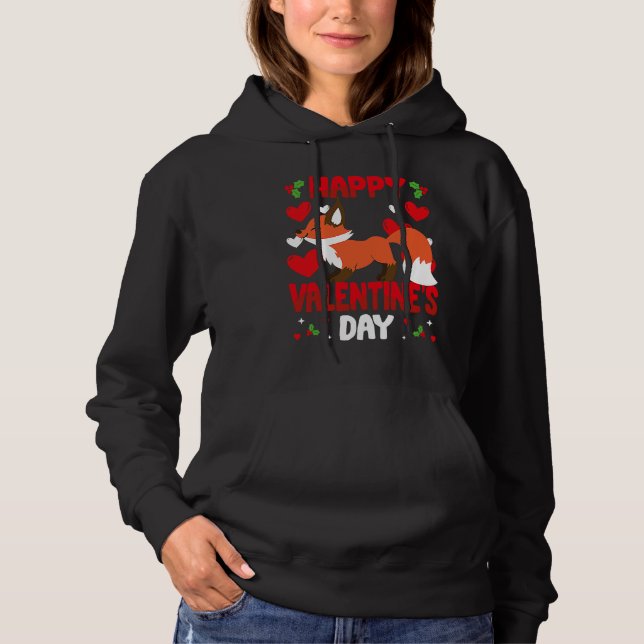 Sudadera Happy Valentines Day Fox Heart Love Animal (Anverso)
