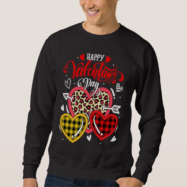 Sudadera Happy Valentines Day Heart Love  Leopard Buffalo P (Anverso)