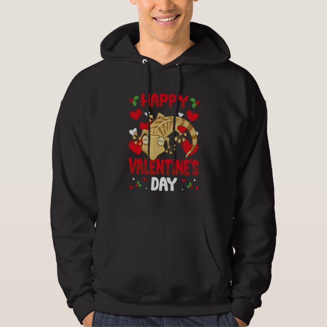 Sudadera Happy Valentines Day Leopard Gecko Heart Love Anim (Anverso)