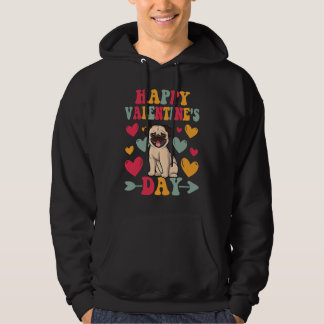 Sudadera Happy Valentines Day Pug Dog Heart Love Groovy