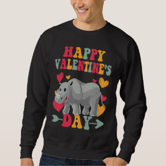 Sudadera Happy Valentines Day Rhinocero Heart Love Groovy
