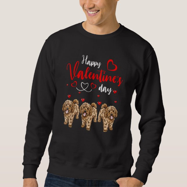 Sudadera Happy Valentine's Day Three Cute Cockapoo Dogs Lov (Anverso)