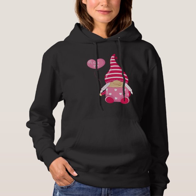 Sudadera Happy Valentineu2019s Day Female Gnome I Love You (Anverso)
