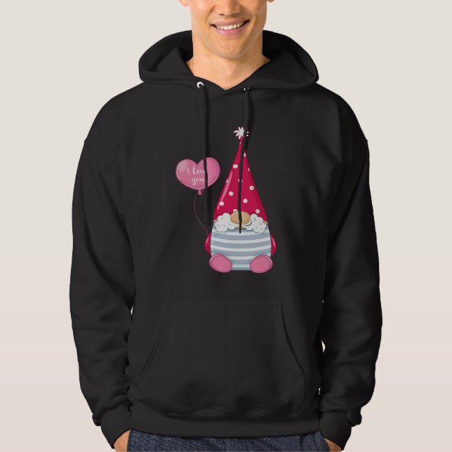 Sudadera Happy Valentineu2019s Day Male Gnome with I Love Y (Anverso)