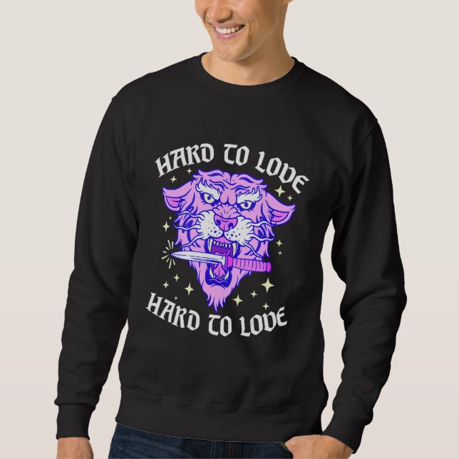Sudadera Hard To Love Tiger Face Knife Dagger Emo Break Up  (Anverso)