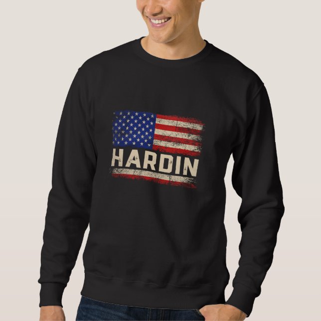 Sudadera HARDIN Last Name Shirt HARDIN Name American Flag (Anverso)