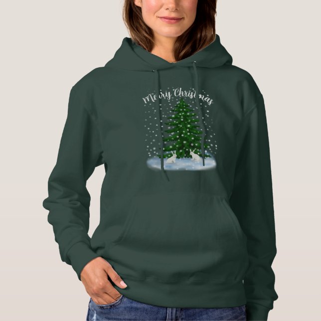 Sudadera Harinas de nieve y un árbol de abetos T-Shirt Hood (Anverso)