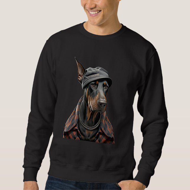 Sudadera Harlem Style Dobermann East Coast Doberman Pinsche (Anverso)